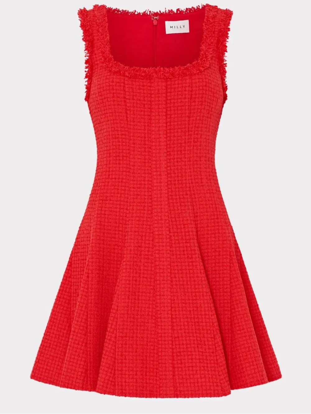 Milly Juniper Boucle Mini Dress in Bright Red Size 0 NWT